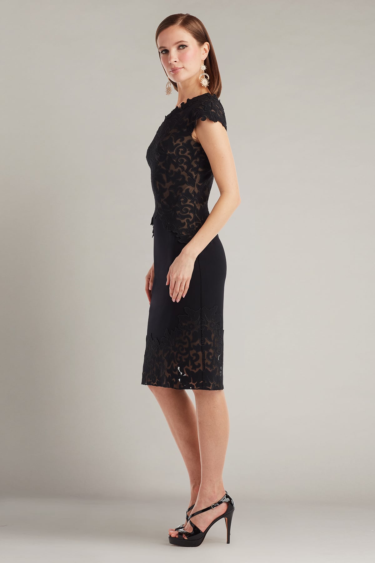 Rinelle Laser-Cut Crepe Dress