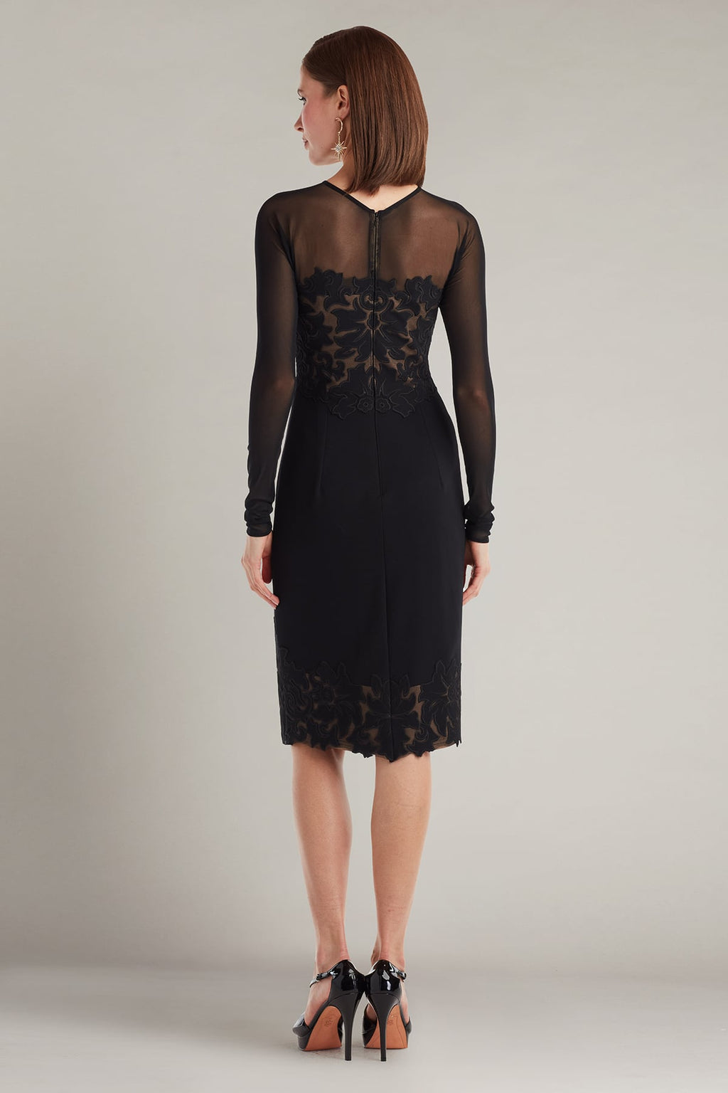 Calia Laser-Cut Crepe Dress