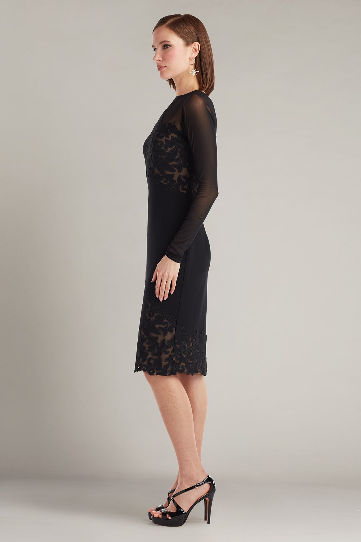 Calia Laser-Cut Crepe Dress