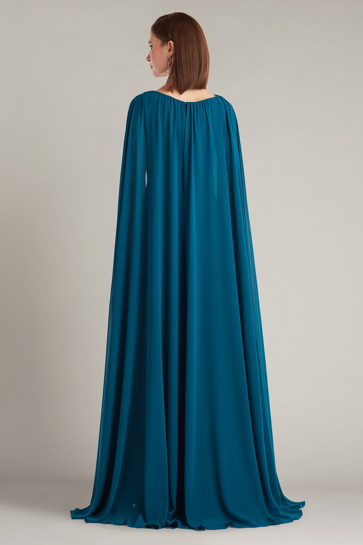 Tullett Sequin Embroidered Cape Gown
