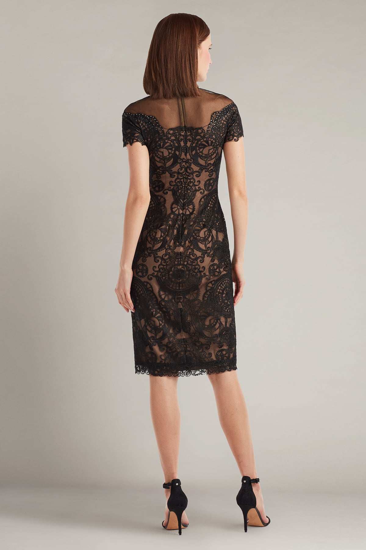 Sable Embroidered Tulle Dress