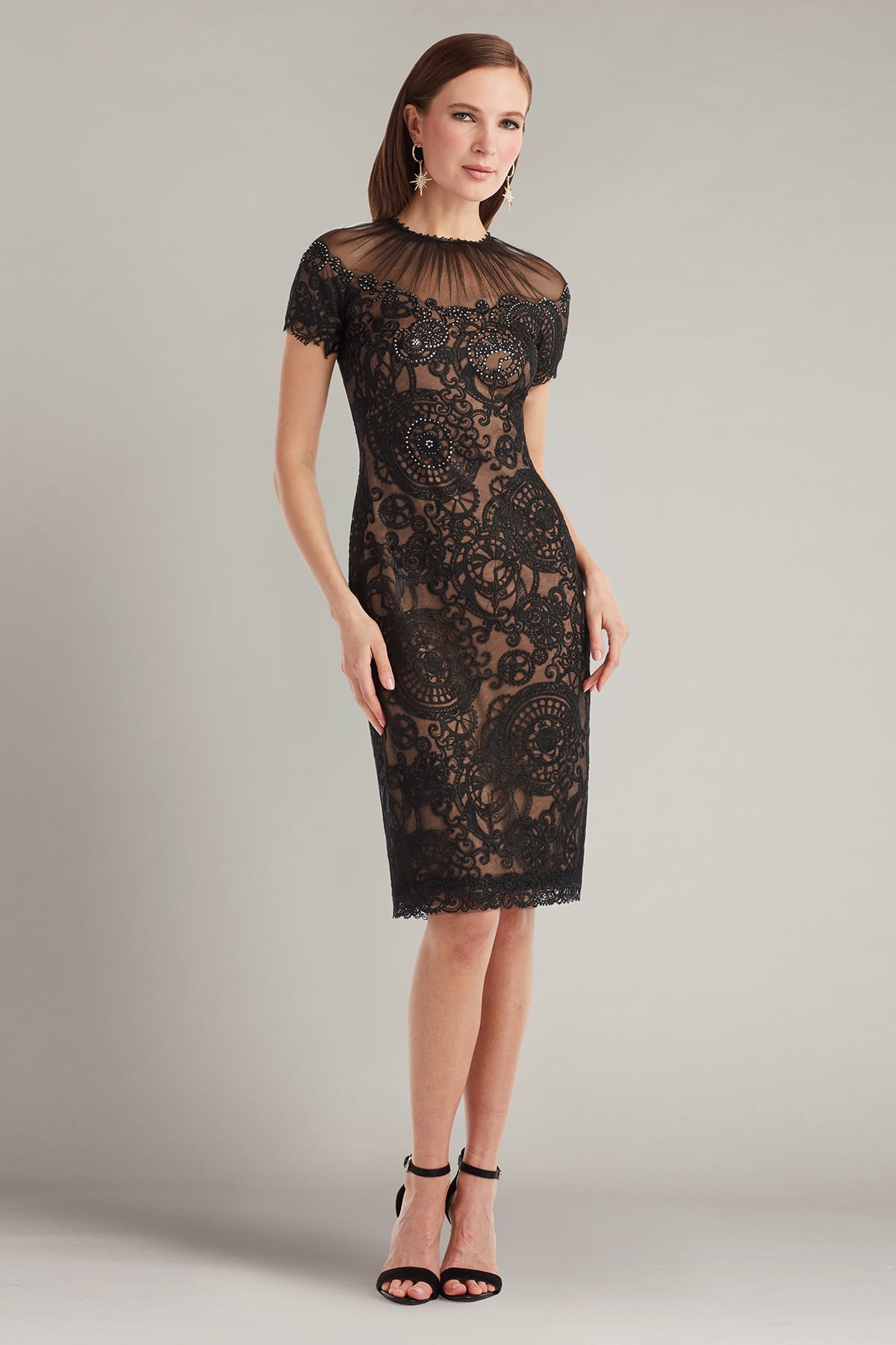 Sable Embroidered Tulle Dress