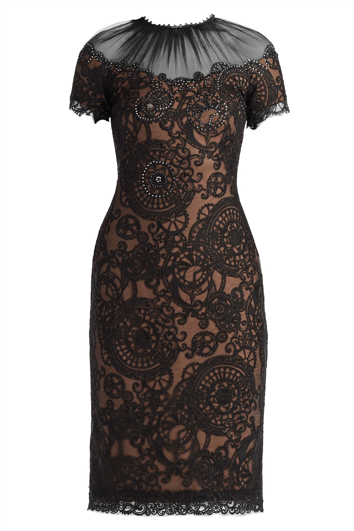 Sable Embroidered Tulle Dress