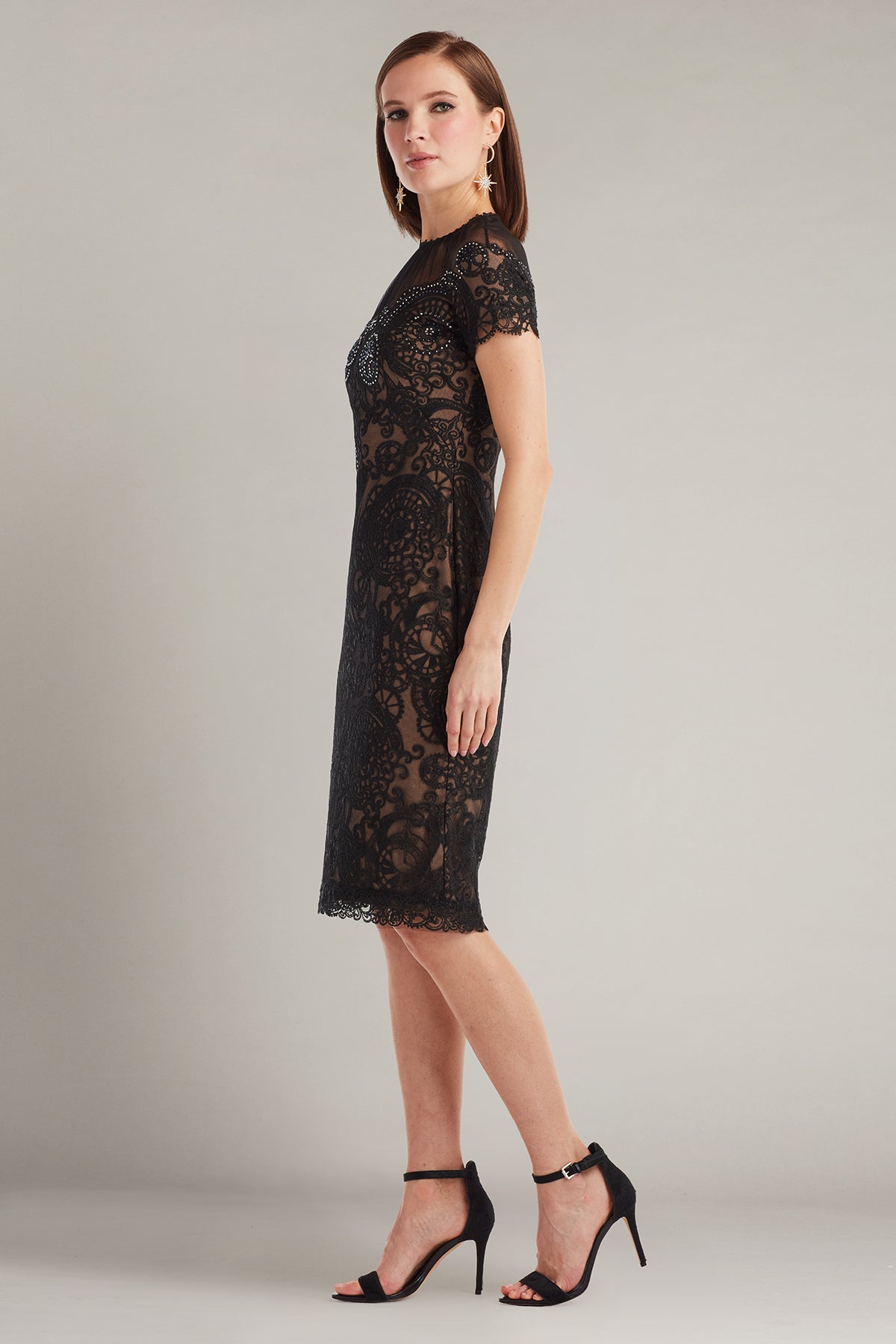 Sable Embroidered Tulle Dress