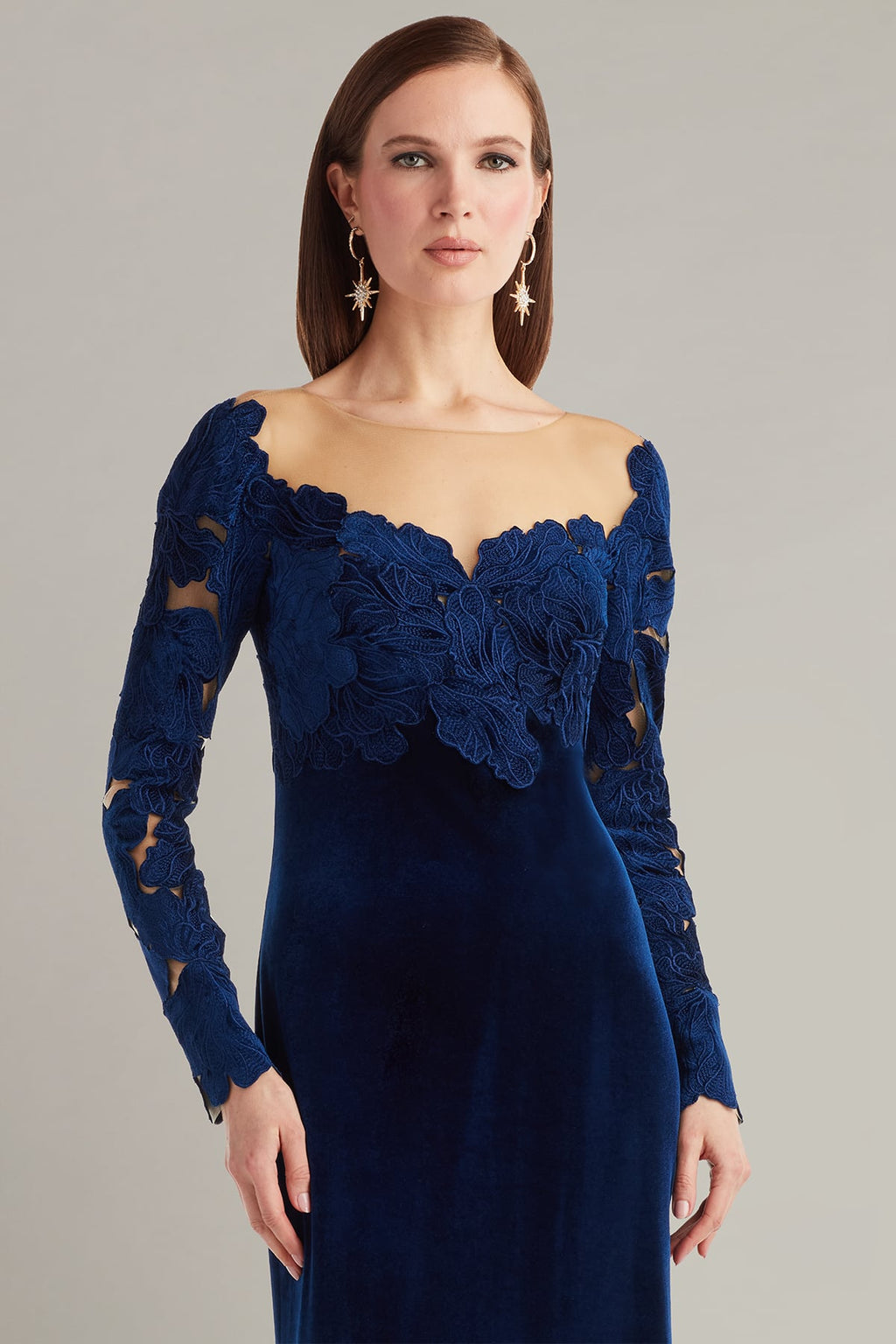 Rhyne Embroidered Velvet Gown