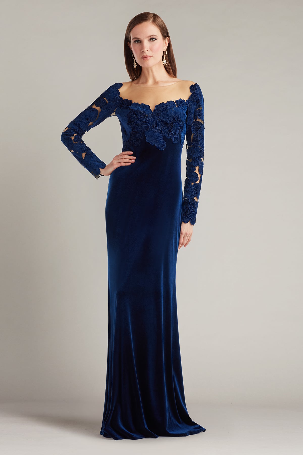 Rhyne Embroidered Velvet Gown