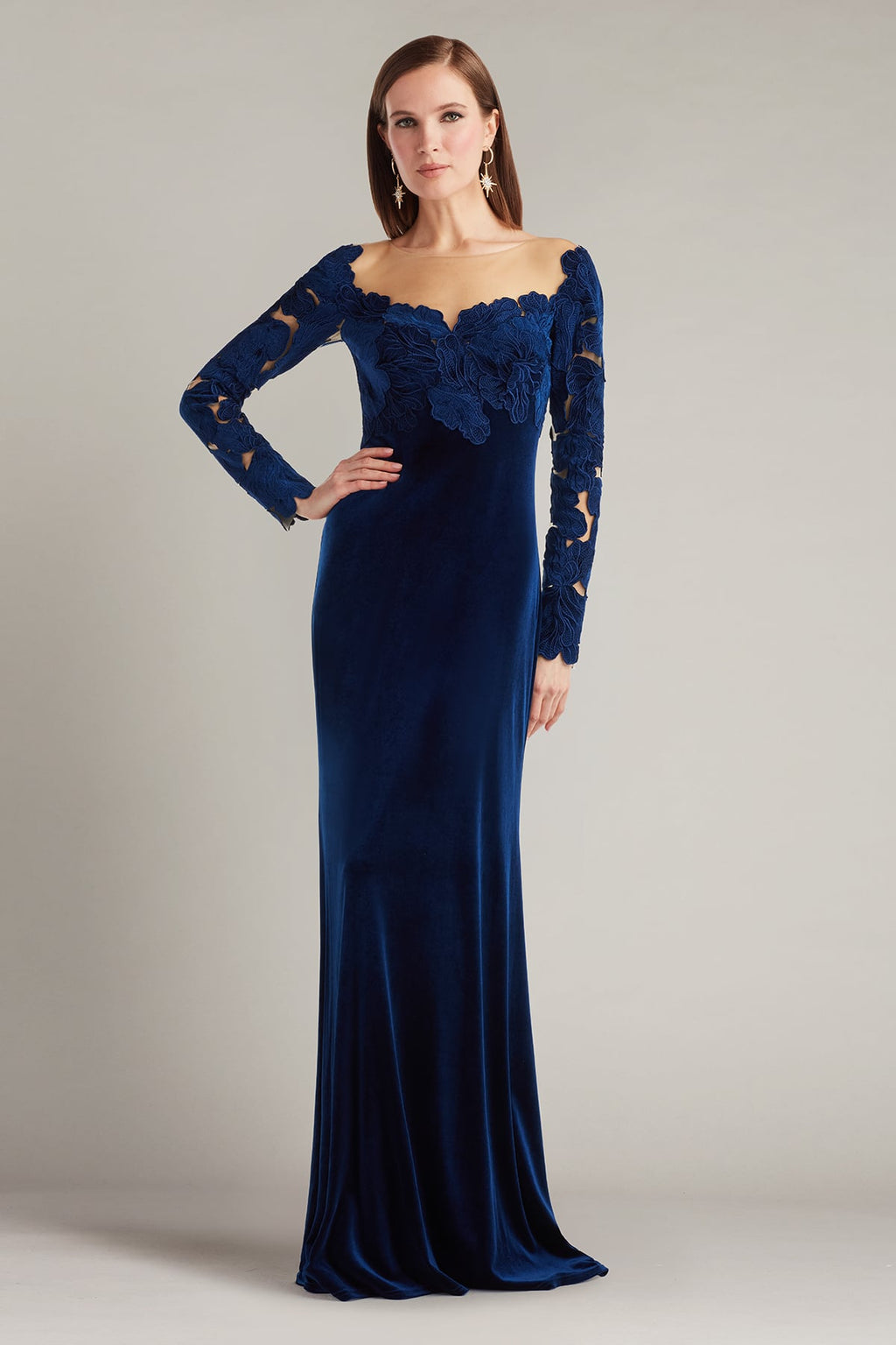 Rhyne Embroidered Velvet Gown