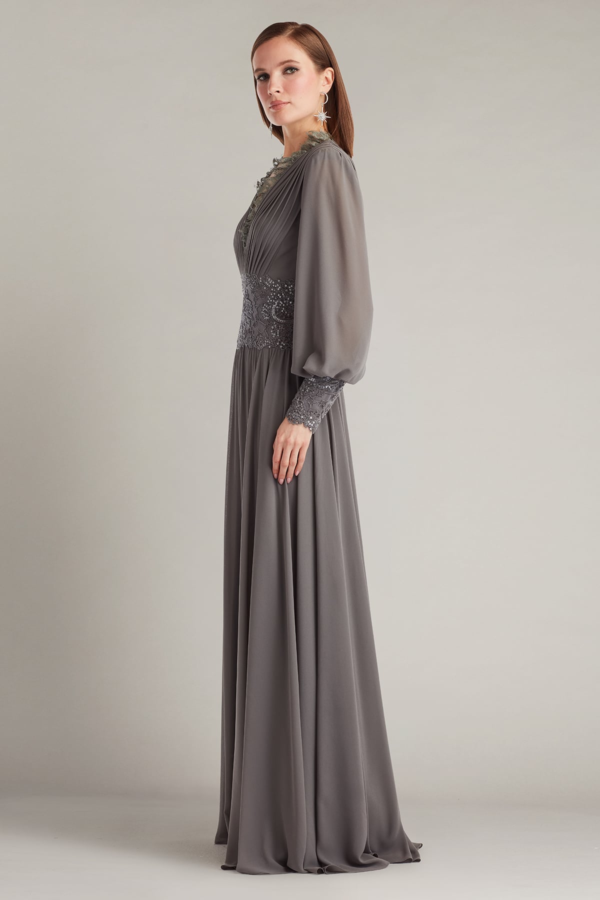 Mariela Embellished Blouson-Sleeve Gown – Tadashi Shoji Official