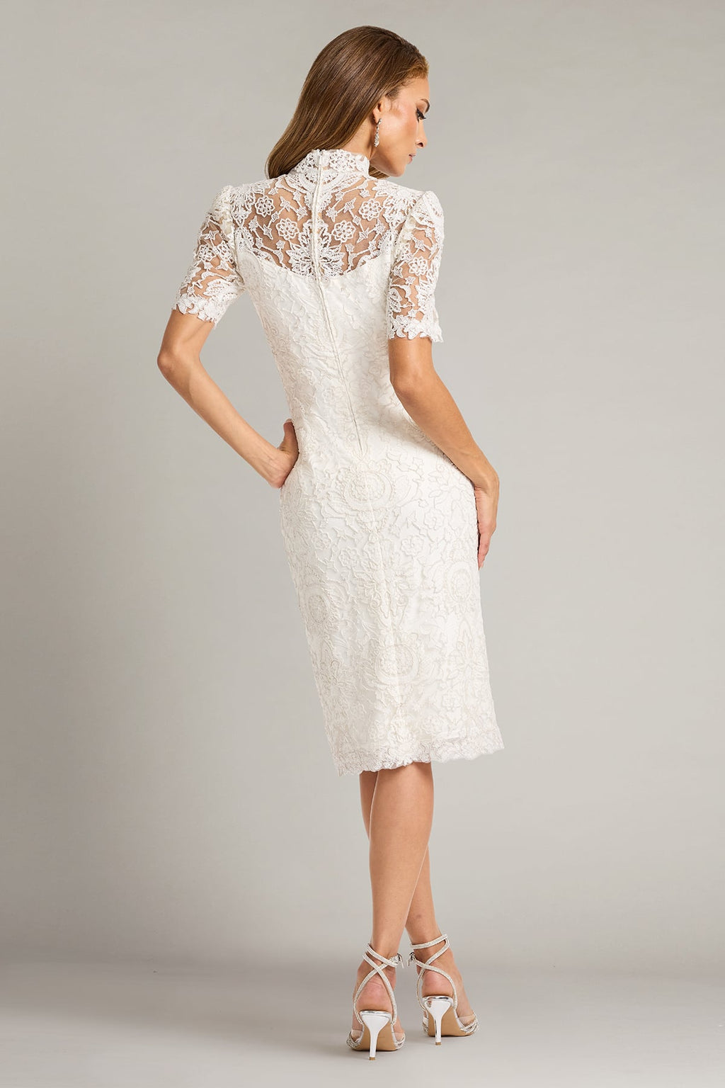 Marise Sequin Embroidered Illusion Dress