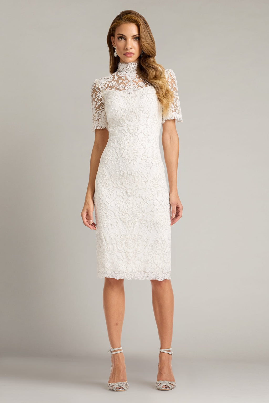 Marise Sequin Embroidered Illusion Dress