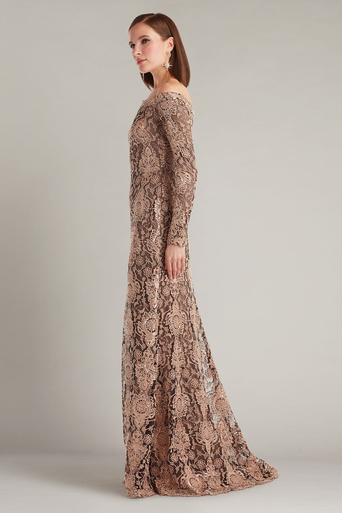 Elisara Sequin Embroidered Gown  Tadashi Shoji Official Online Boutique