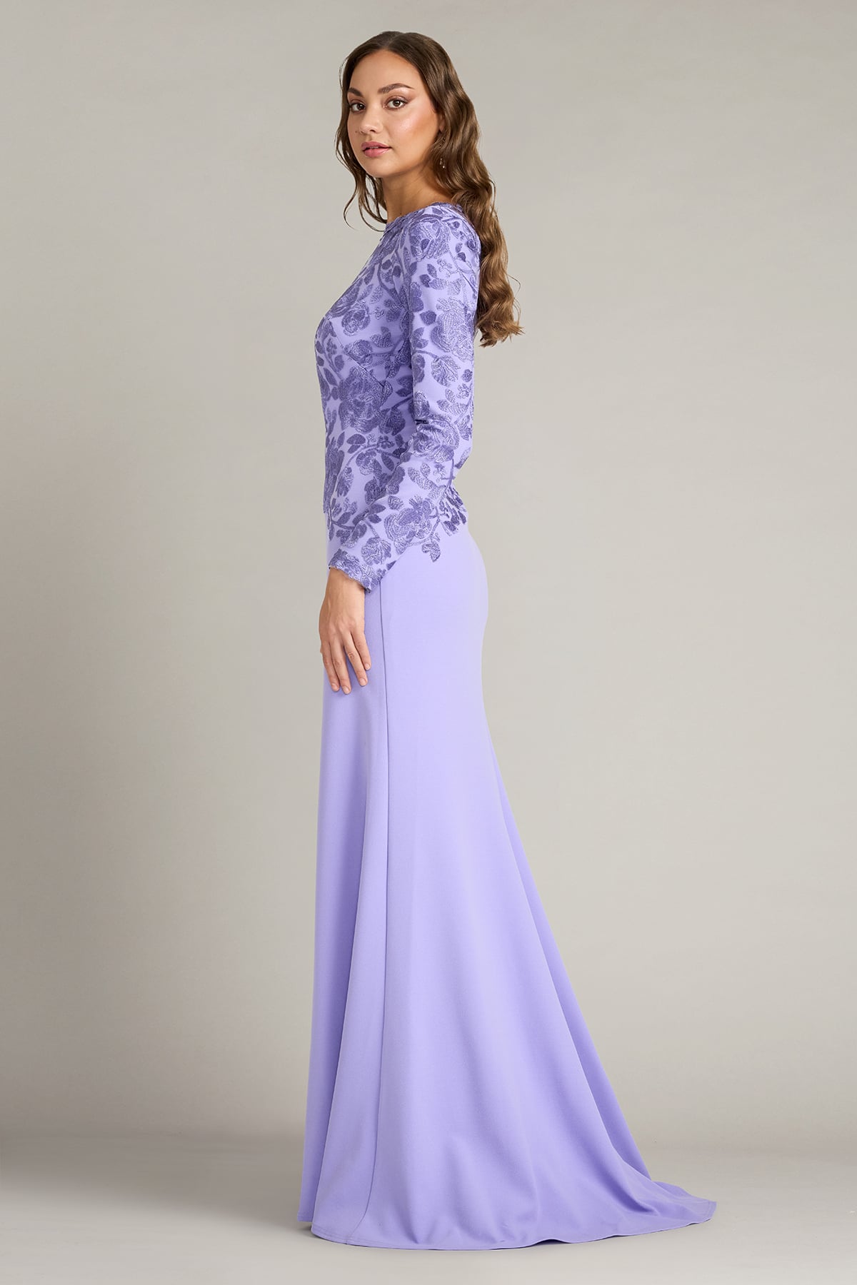 Kisha Embroidered Crepe Gown