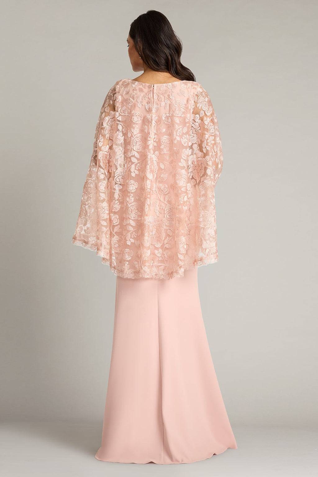 Margolin Embroidered Cape Gown