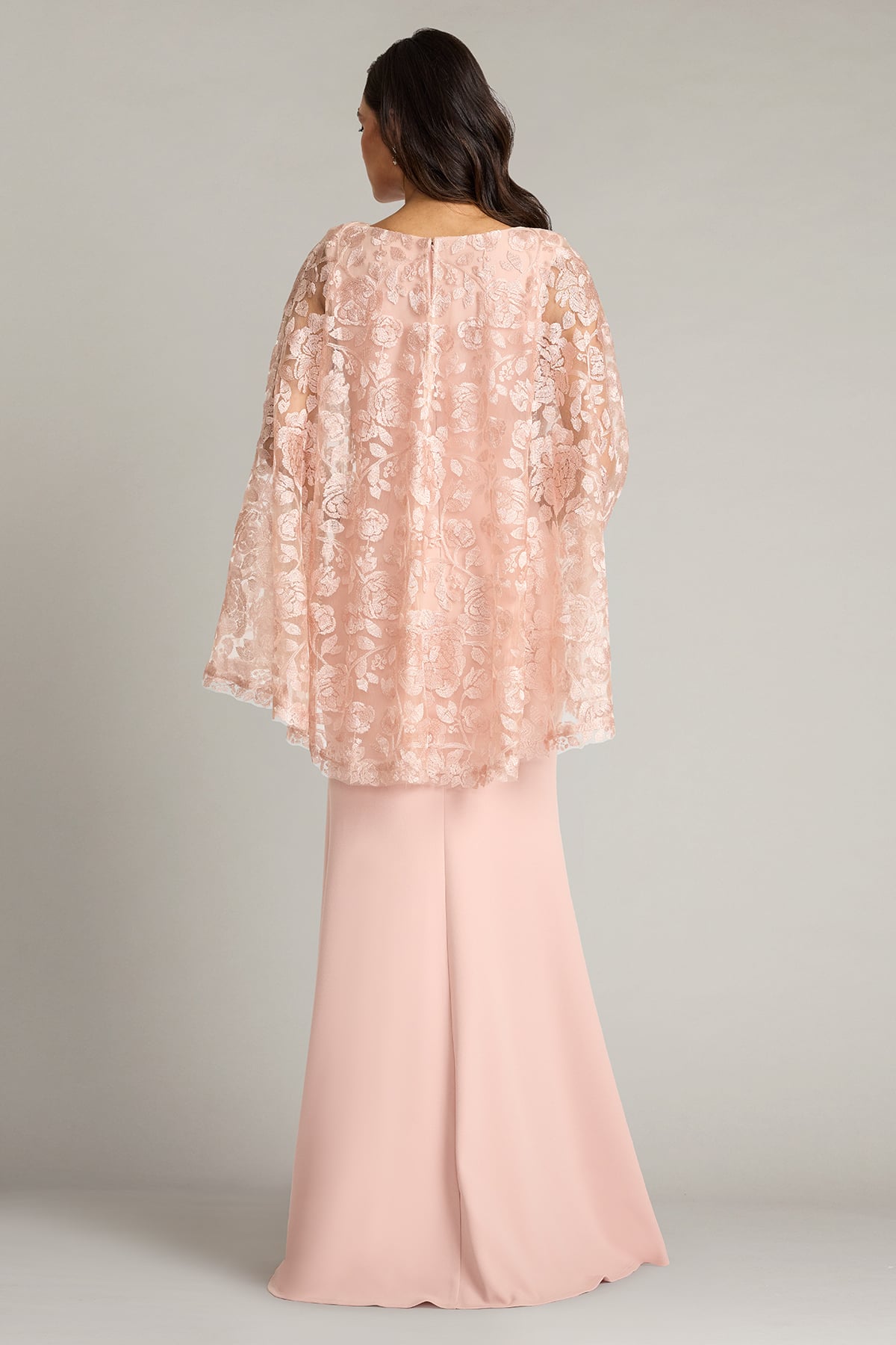 Margolin Embroidered Cape Gown