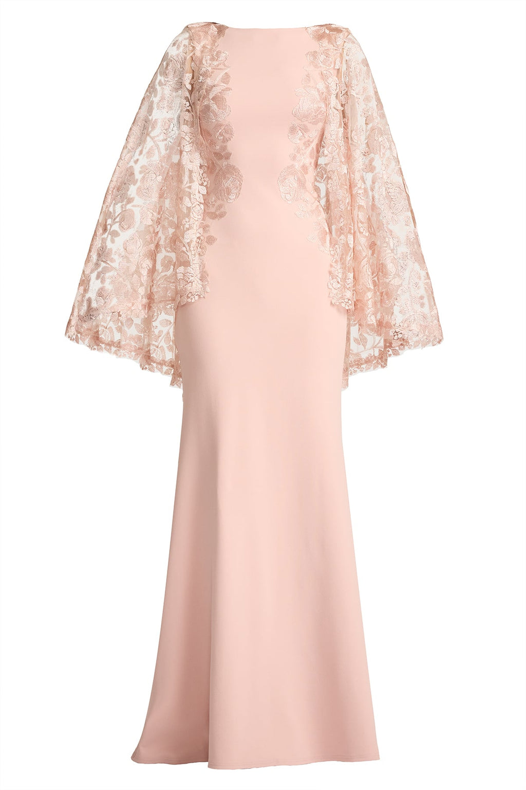 Margolin Embroidered Cape Gown