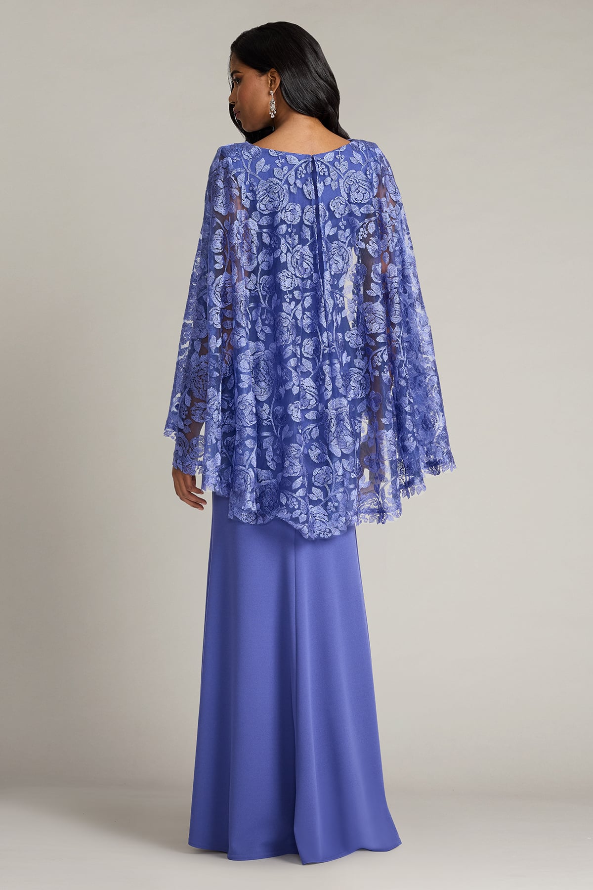 Margolin Embroidered Cape Gown
