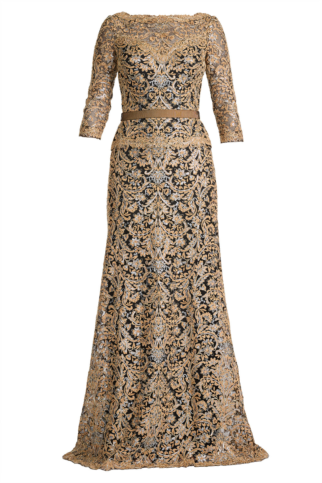 Aziza Sequin Embroidered Tulle Gown
