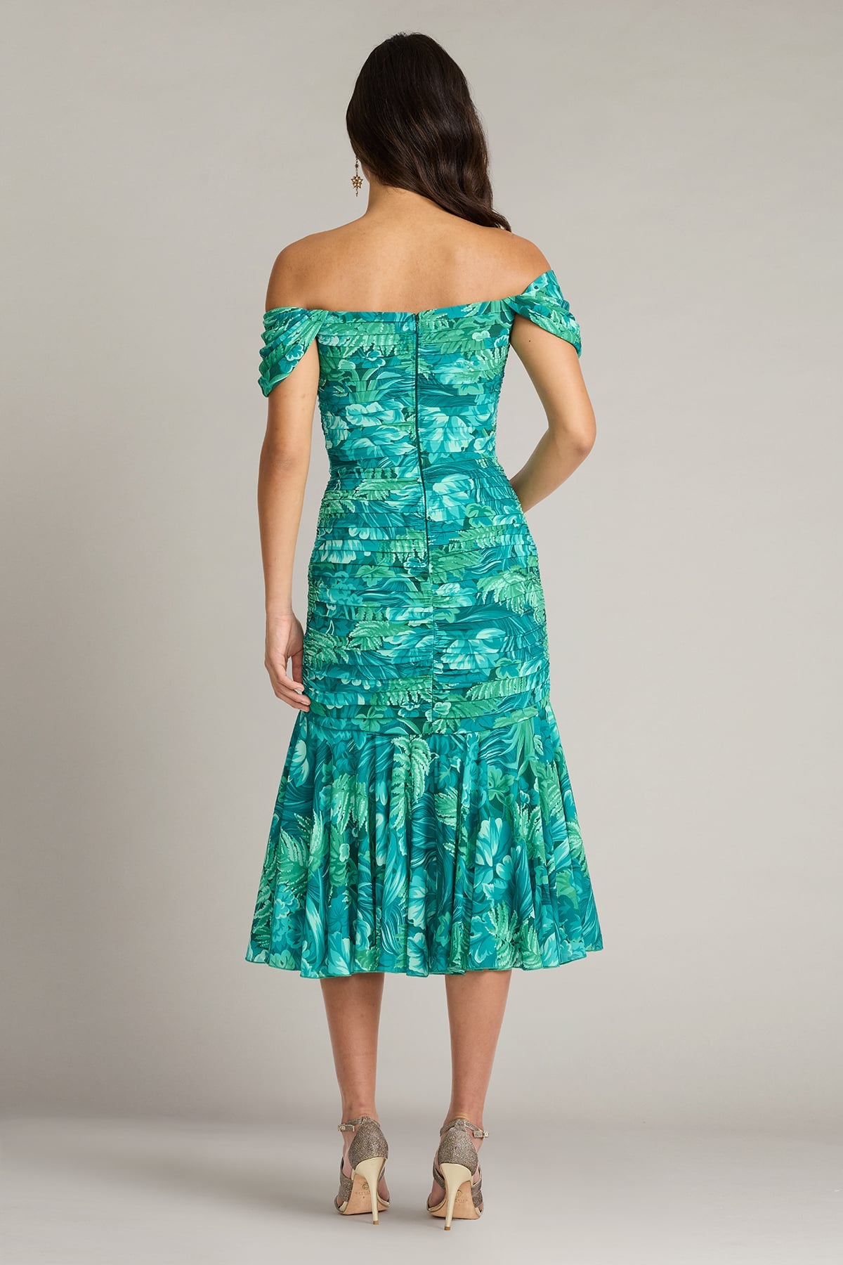 Cabbie Foliage Print Midi Dress