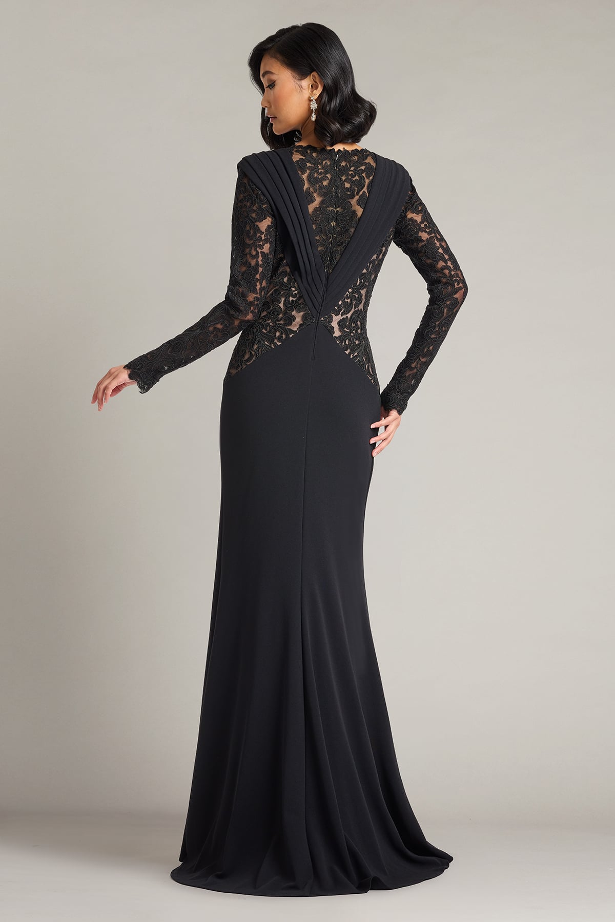 Vourie Draped Overlay Embroidered Gown