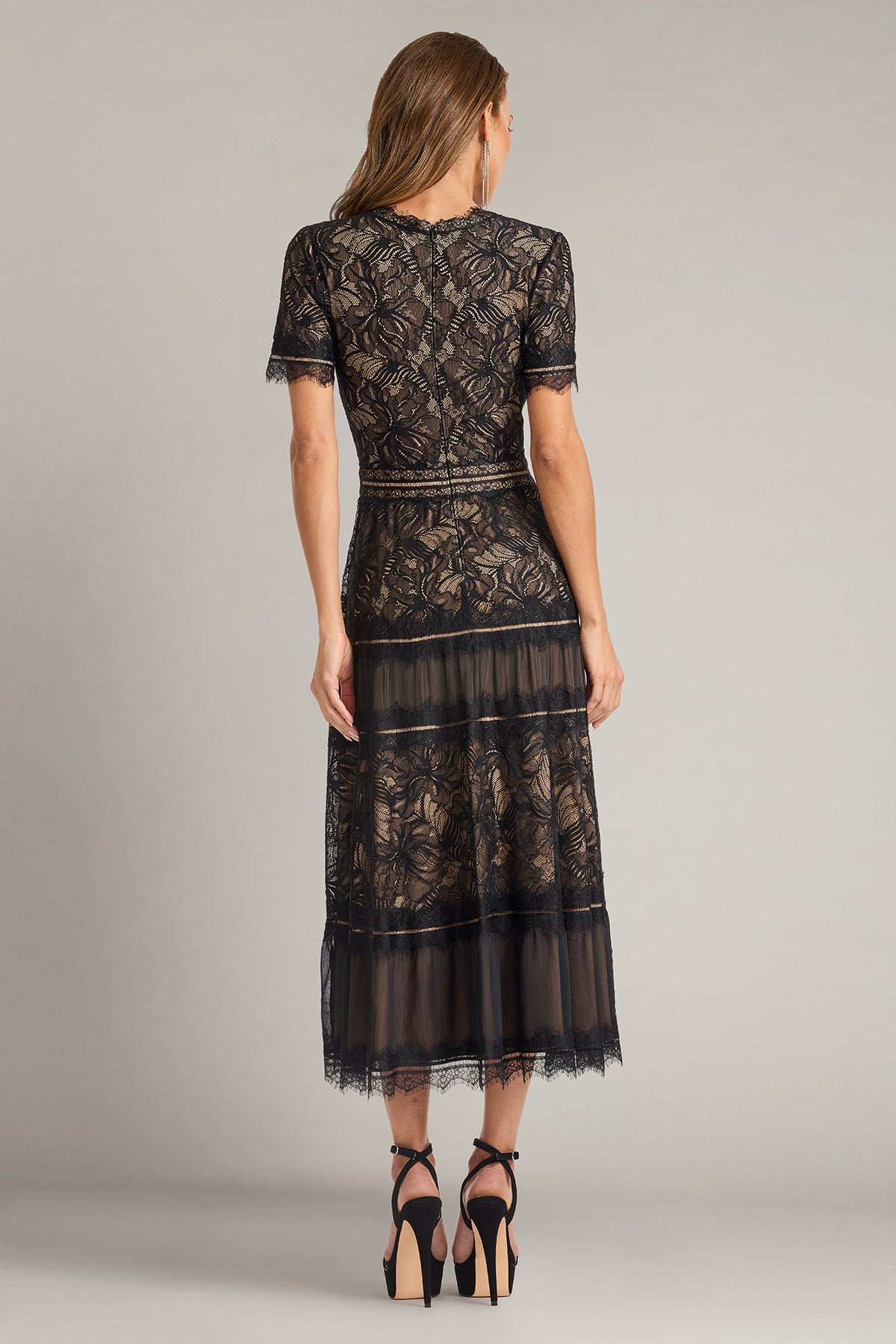 Macia Orchid Lace Tea-Length Dress