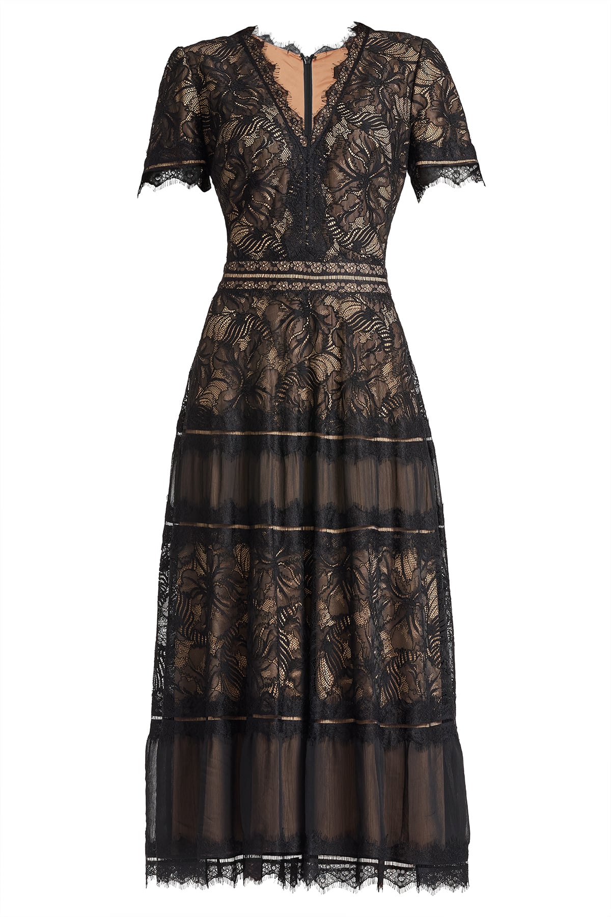 Macia Orchid Lace Tea-Length Dress