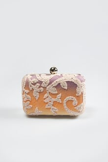Embellished Lace Box Clutch in Multi Ombre