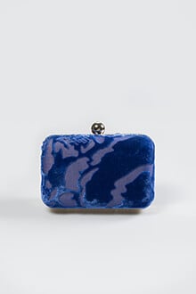 Cut Velvet Box Clutch in Jewel