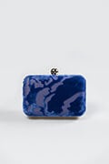 Cut Velvet Box Clutch in Jewel