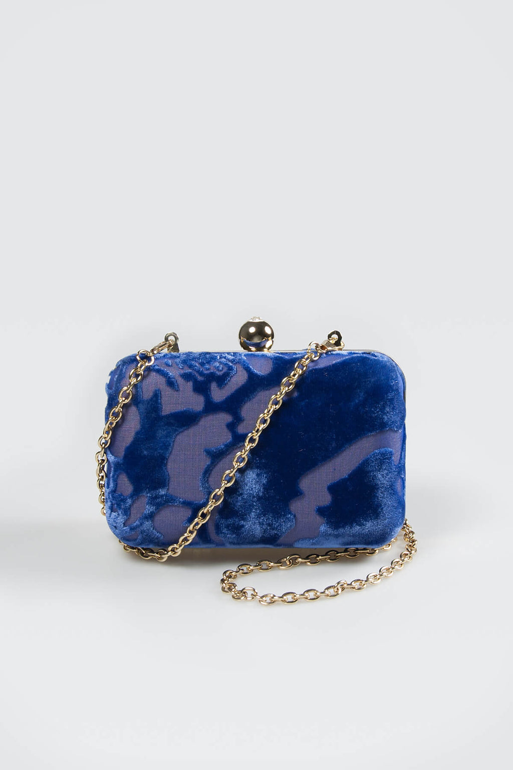 Cut Velvet Box Clutch in Jewel
