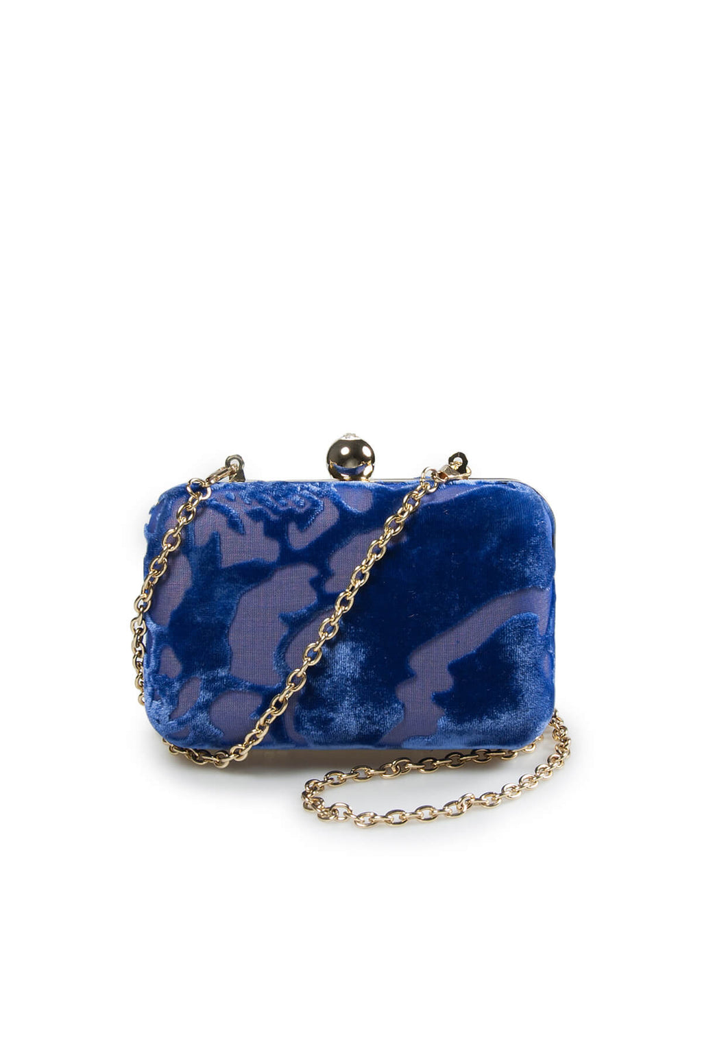 Cut Velvet Box Clutch in Jewel