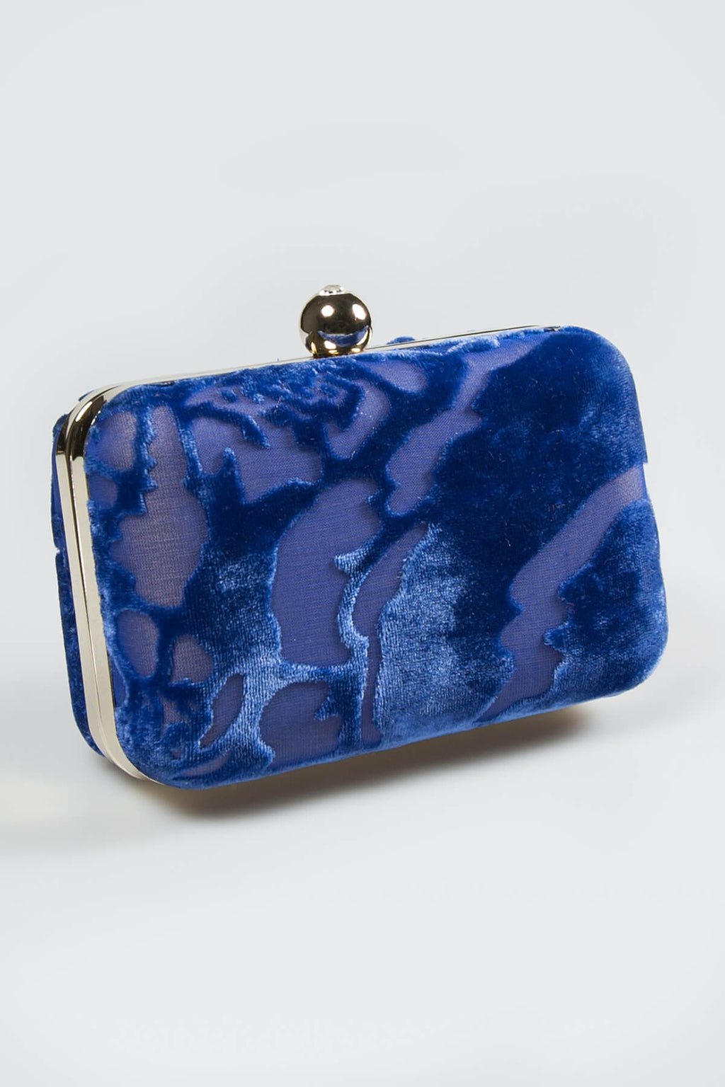 Cut Velvet Box Clutch in Jewel