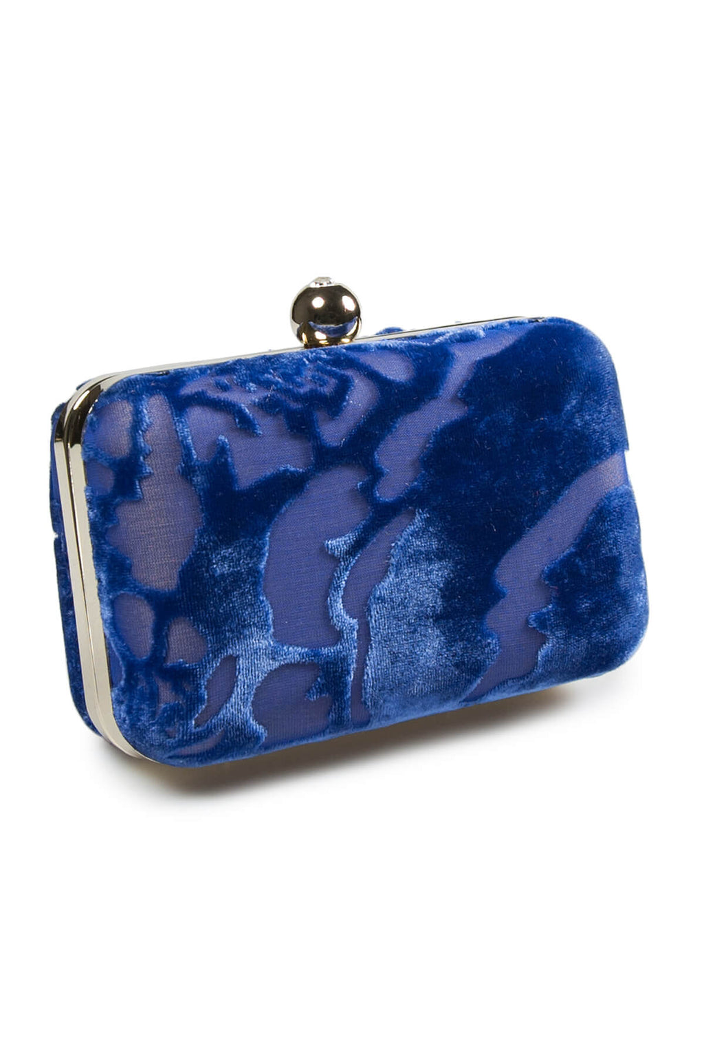 Cut Velvet Box Clutch in Jewel