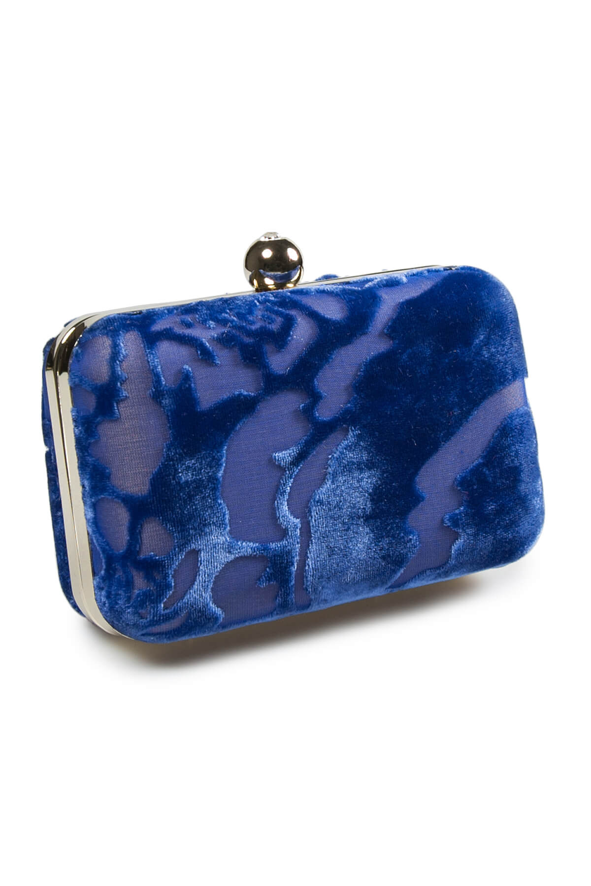 Cut Velvet Box Clutch in Jewel