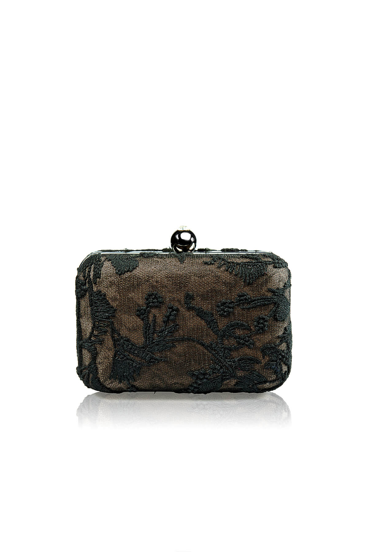 Embroidered Lace Box Clutch