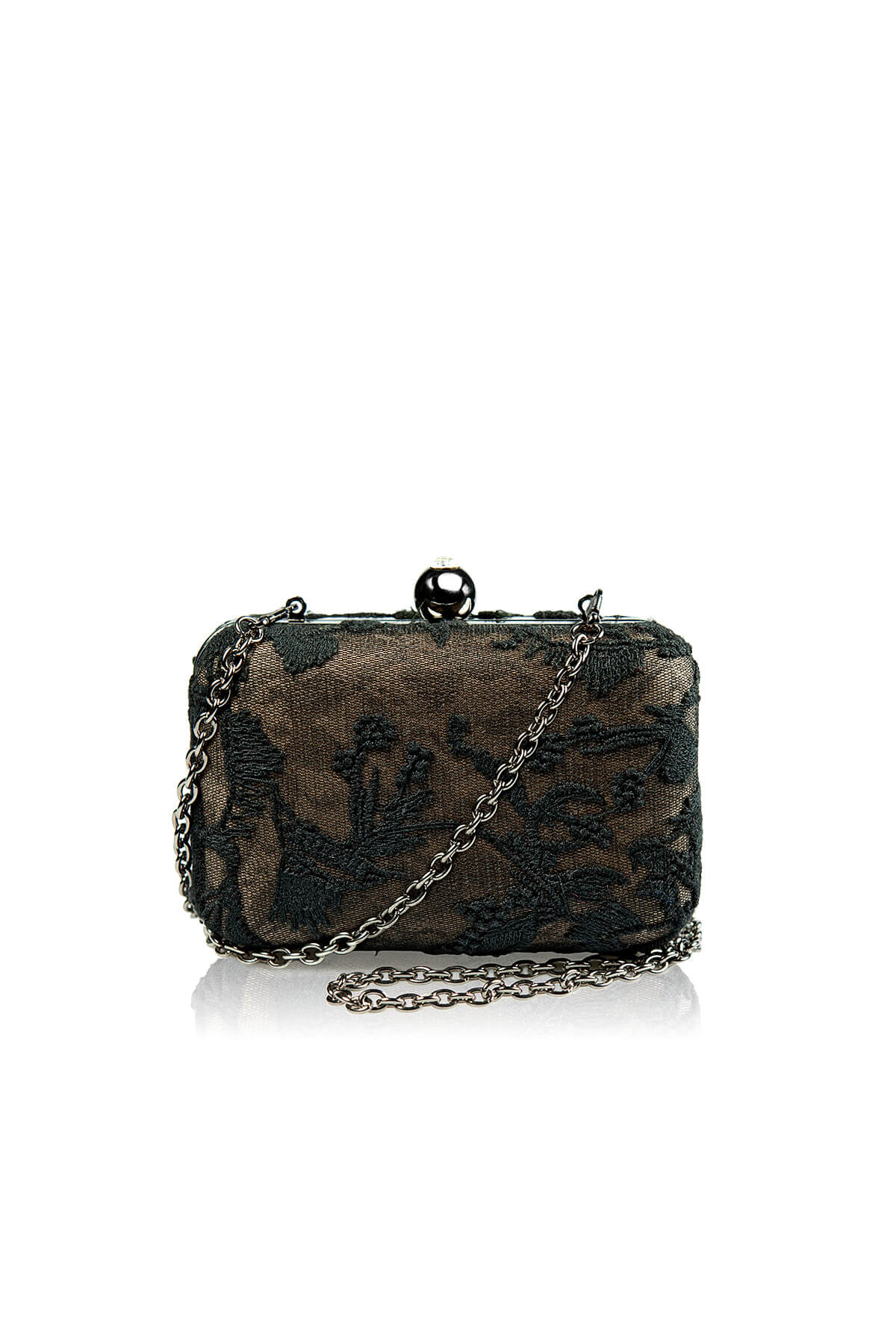 Embroidered Lace Box Clutch