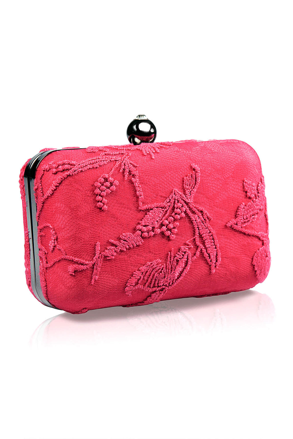 Embroidered Lace Box Clutch