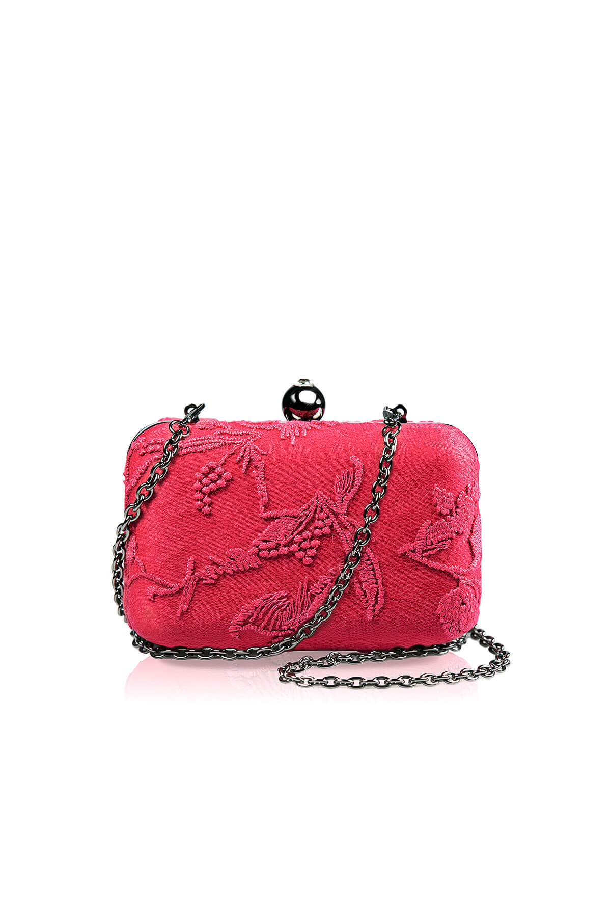 Embroidered Lace Box Clutch