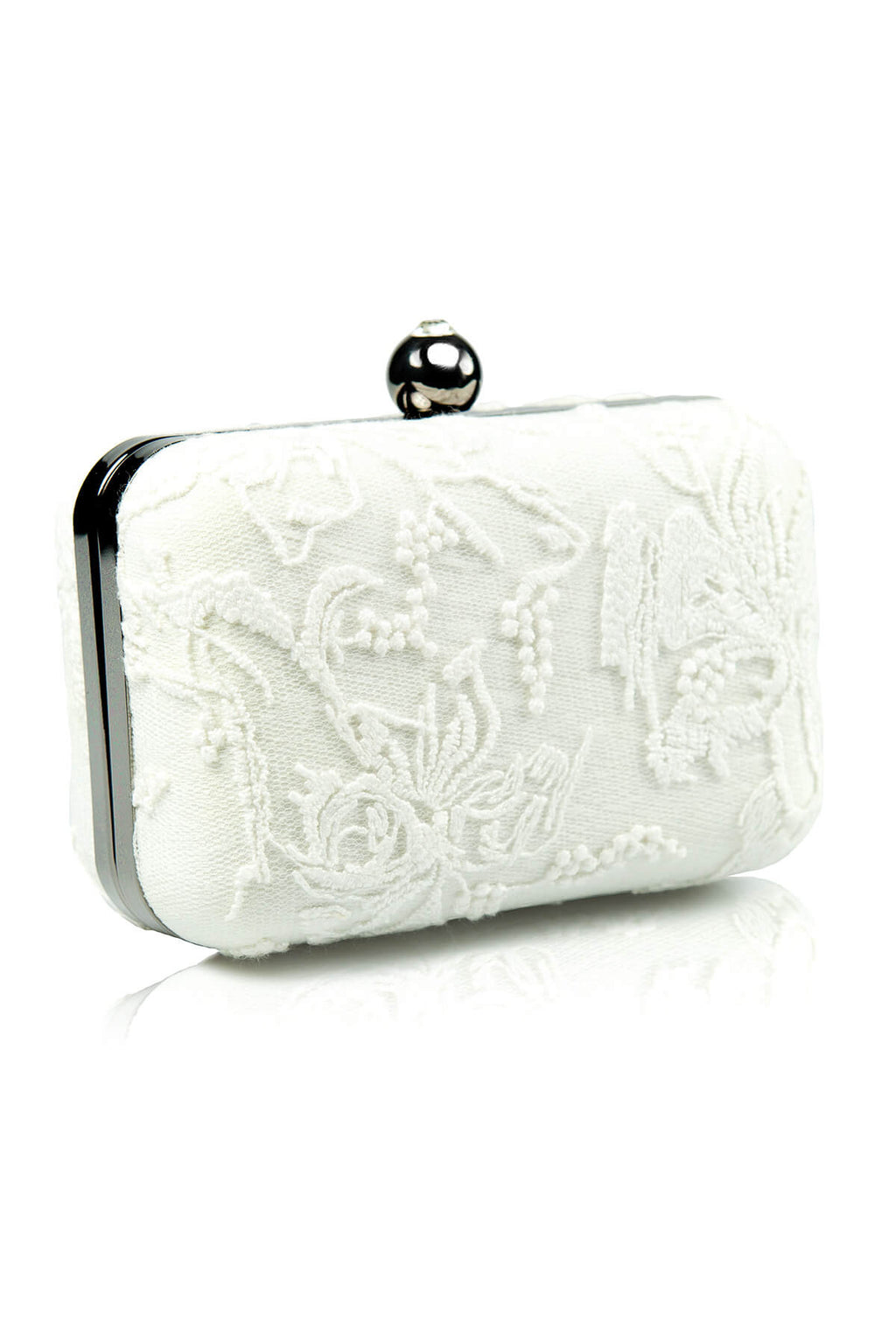 Embroidered Lace Box Clutch