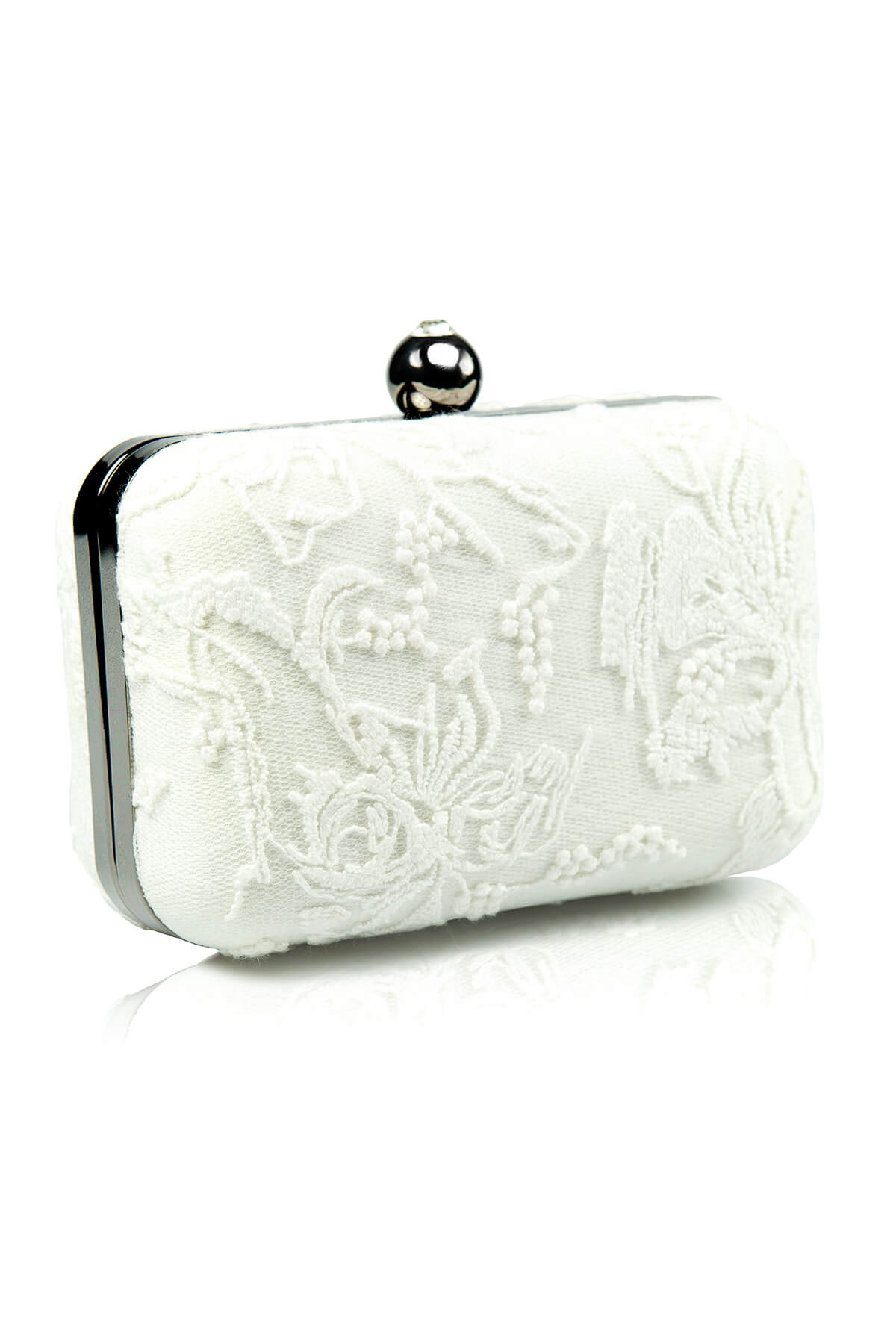 Embroidered Lace Box Clutch