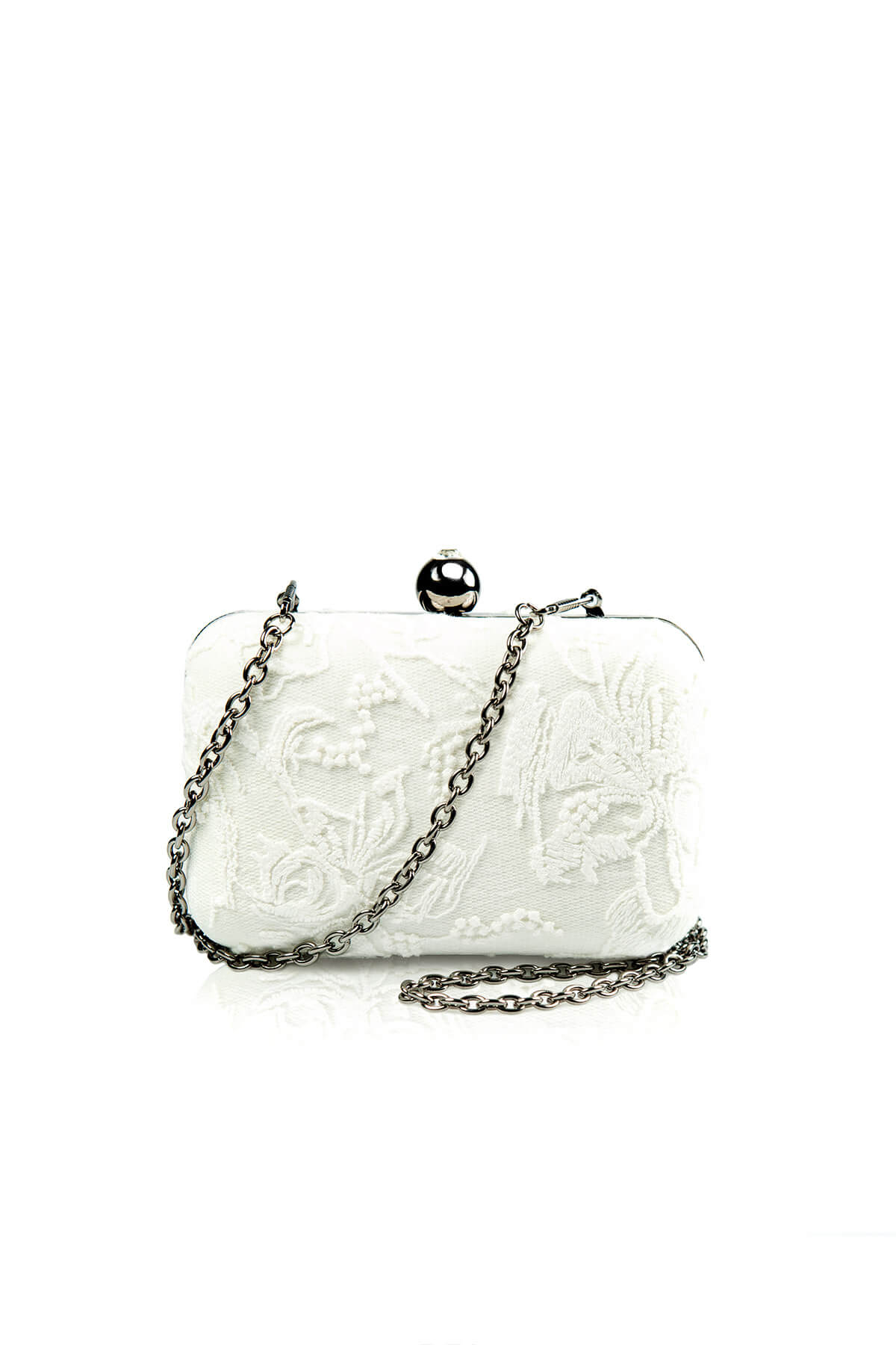Embroidered Lace Box Clutch