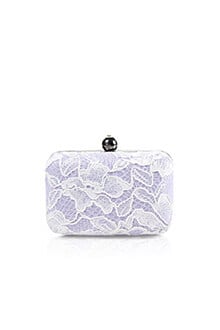 Corded Lace Contrast Box Clutch