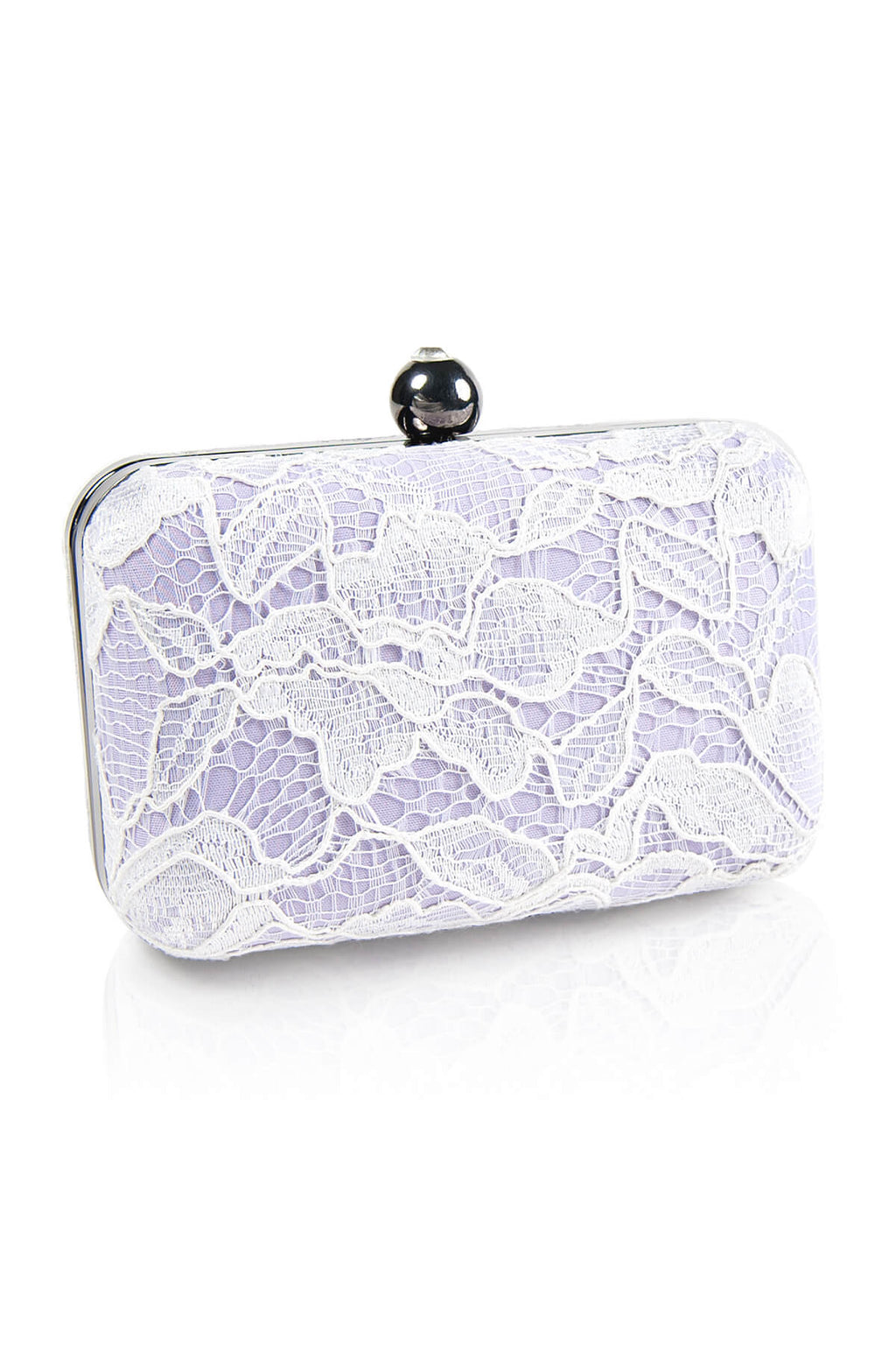 Corded Lace Contrast Box Clutch