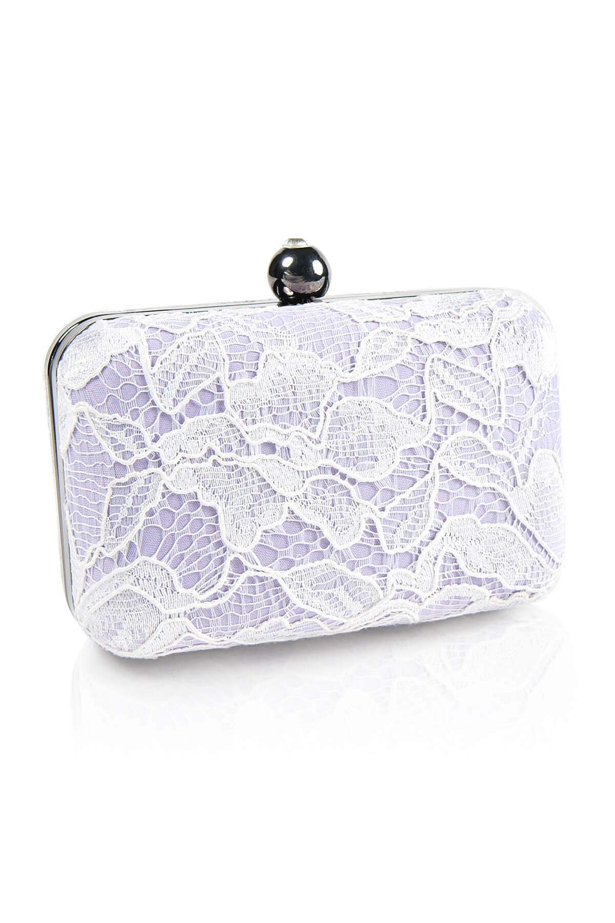 Corded Lace Contrast Box Clutch