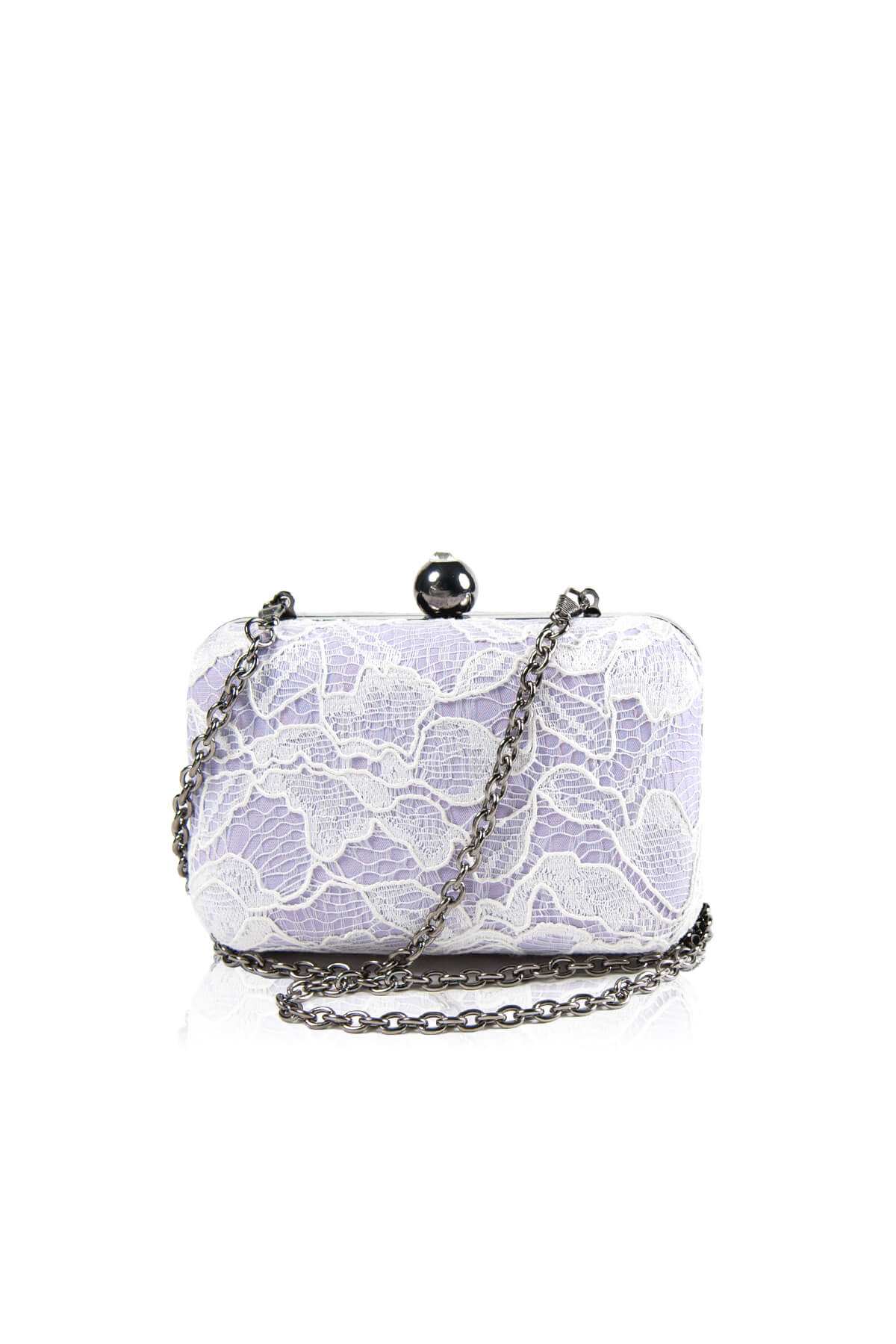 Corded Lace Contrast Box Clutch