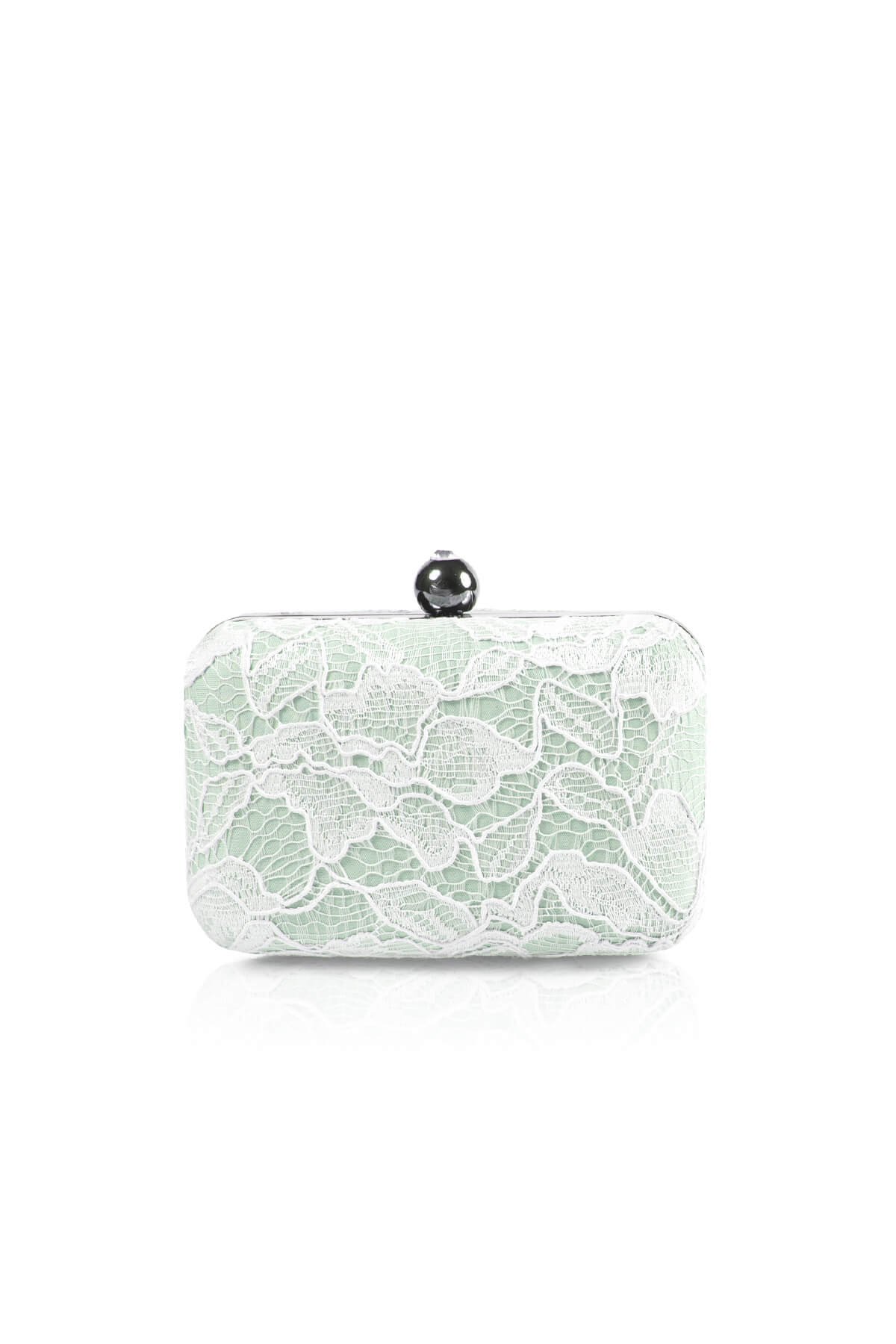 Corded Lace Contrast Box Clutch