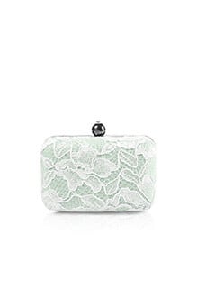 Corded Lace Contrast Box Clutch