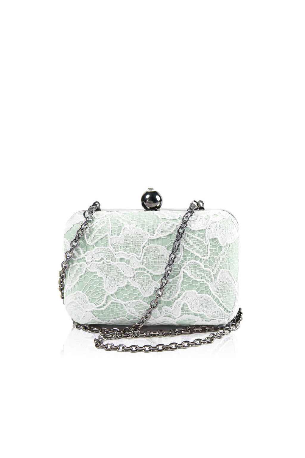 Corded Lace Contrast Box Clutch