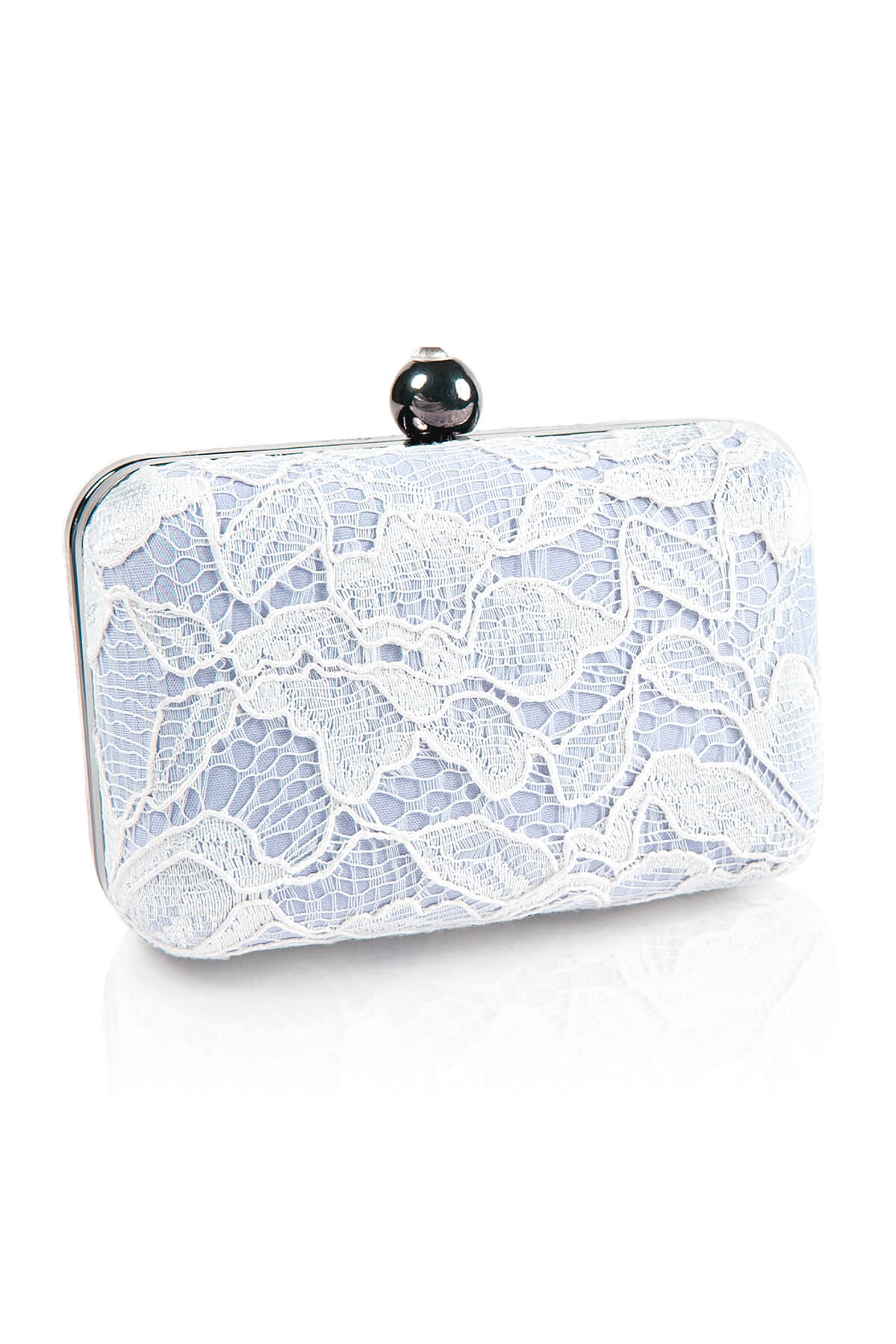 Corded Lace Contrast Box Clutch