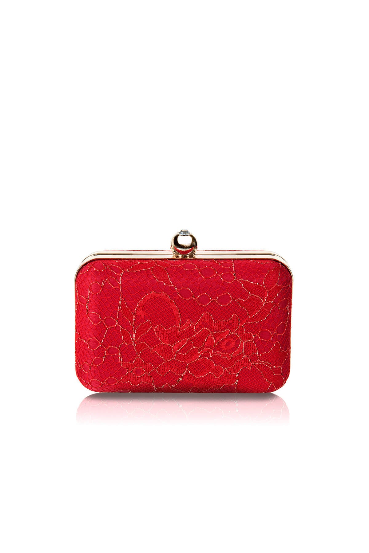 Metallic Lace Box Clutch