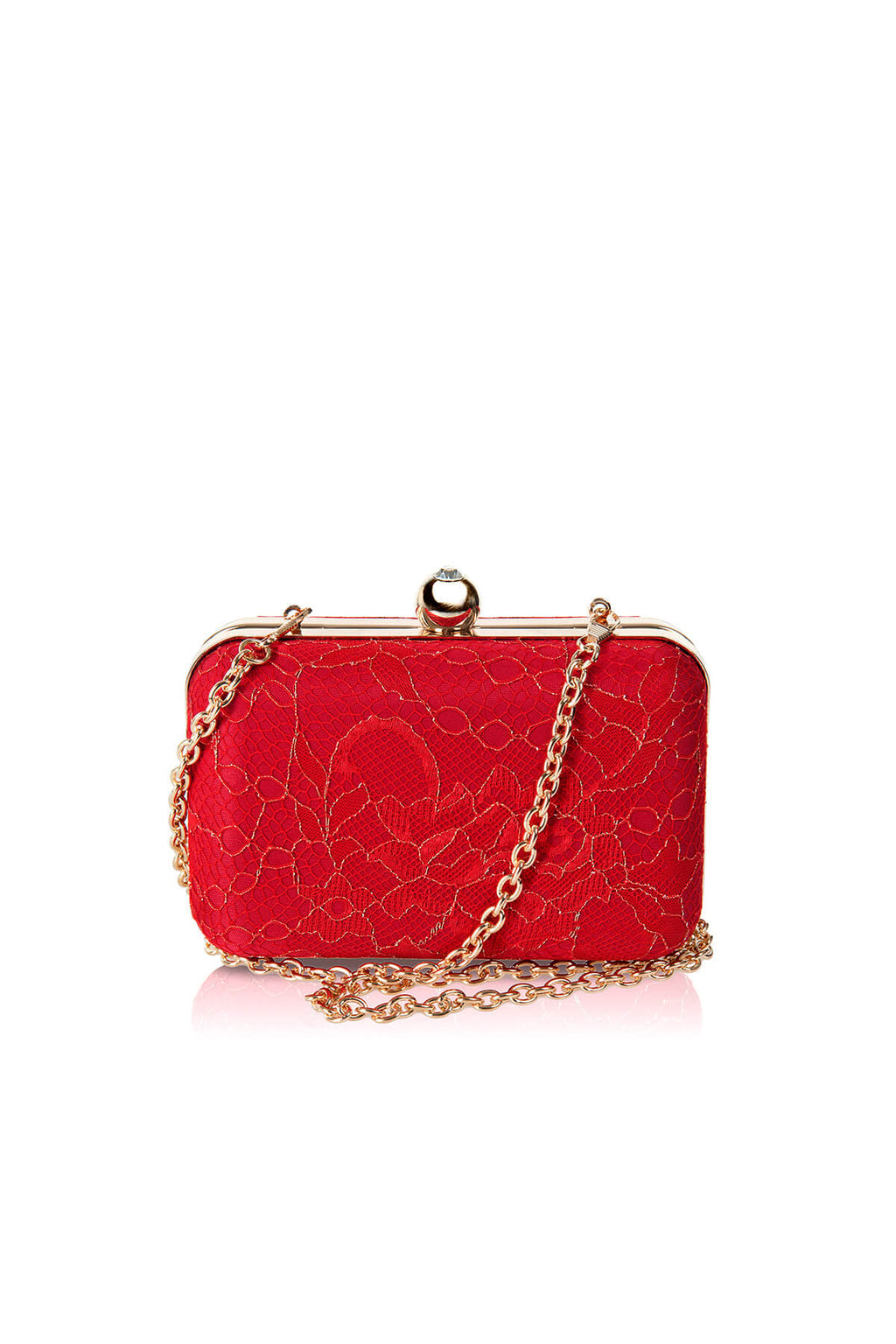 Metallic Lace Box Clutch